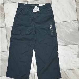 American Eagle Outfitters Women’s Cargo Pants - Dark Gray. Baggy Wide leg